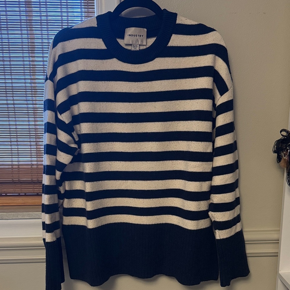 Navy and White Striped Sweater